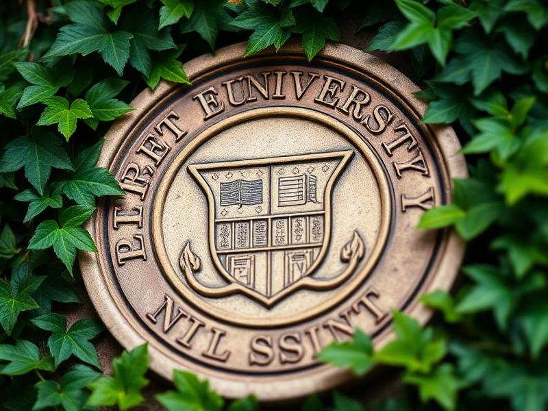 Heritage seal of the institution surrounded by ivy